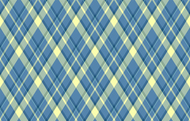 Argyle pattern of geometric rhombus. Harlequin check wallpaper design. Classic diamond shaped textile material for web background, print fabric clothing, sweater, wrapping paper, gift card, invitation