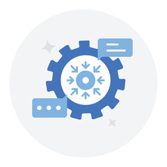 Domain-Specific Prompting Icon. Representing Industry-Specific AI Prompts. Specialized Input Handling. Custom AI Prompts. System Customization. Vector Editable icon.