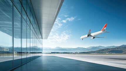 The Airplane in Clear Sky