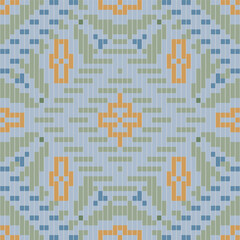 Zigzag Seamless Ethnic Patternfolk Embroidery, Aztec Geometric Ornament Print. Design for Carpet, Wallpaper, Clothing, Wrapping, Fabric