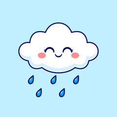 Cute Cloud Raining And Smile Cartoon Vector Icon Illustration
Object Nature Icon Concept Isolated Premium Vector. Flat
Cartoon Style