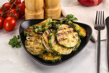 Vegan cuisine Grilled zucchini slices