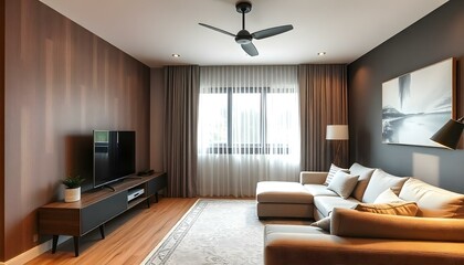 Fototapeta premium Aesthetic Home Interior with modern architecture