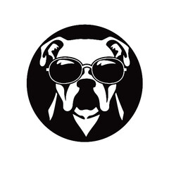 American Pit Bull Terrier- Dog logo icon illustration design vector template