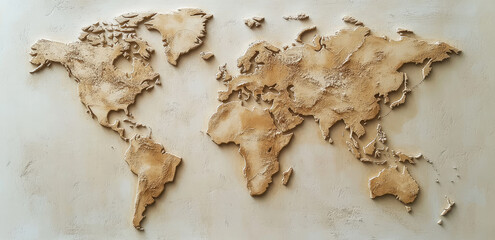 World map texture background showing global geography
