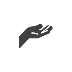 Hand palm-up vector icon