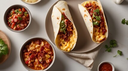 Breakfast burrito ,morning breakfast ,ai gen