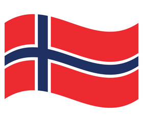 Naklejka premium Norway waving flag. Isolated on white background vector illustration