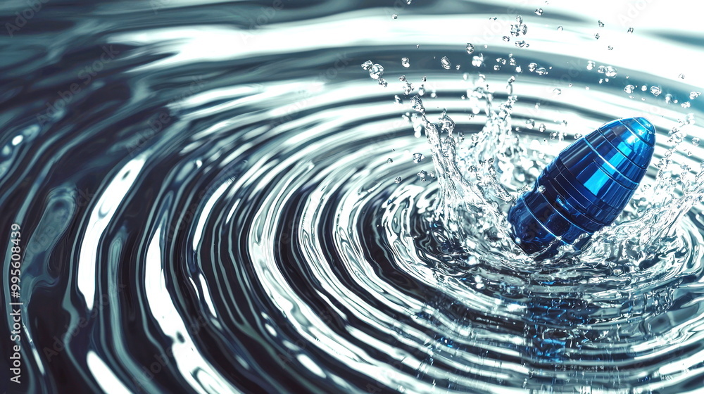 Aufkleber blue object splashing in water.