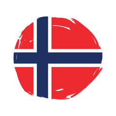 Obraz premium Norway flag with brush stroke. Isolated on white background vector illustration