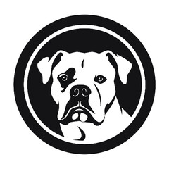 American Pit Bull Terrier- Dog logo icon illustration design vector template