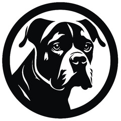 American Pit Bull Terrier Logo design - silhouette vector illustration transparent background