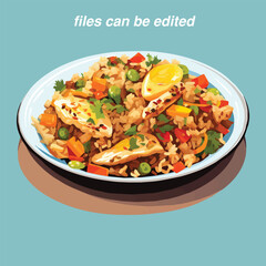 fried rice vector