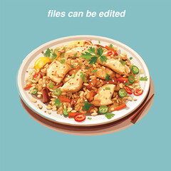 fried rice vector