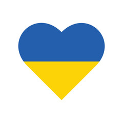 Flag of Ukraine. National heart icon symbol isolated on white. Vector illustration