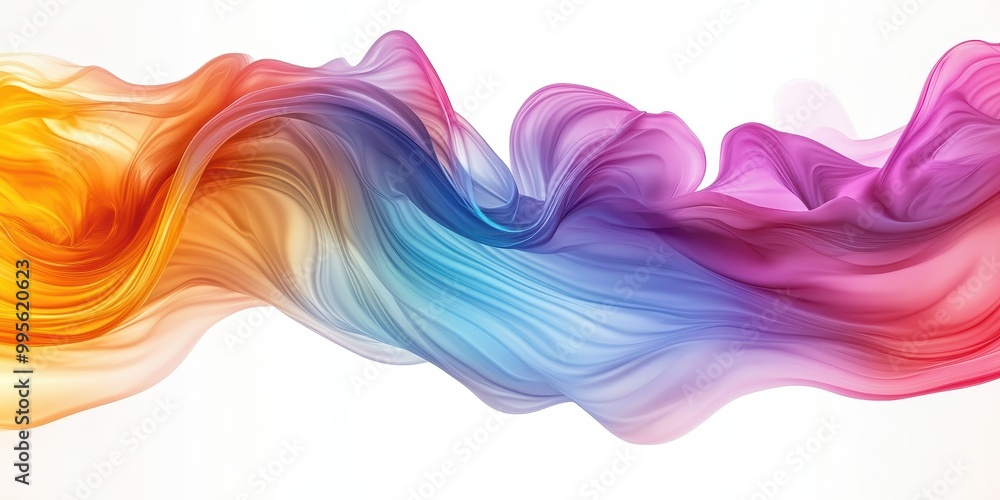Poster a vibrant swirl of colorful waves creating a dynamic and fluid abstract design.