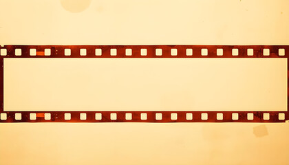 Fototapeta premium Vintage film strip frame with empty space, old paper paper texture background.