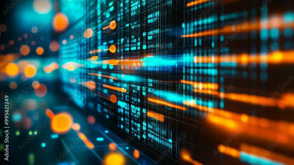 Poster seamless ai integrated project planning and execution with digital visualization of data flow, busin