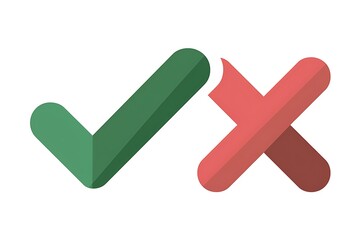 Approved and Rejected Icons Set for Quality Control, Acceptance & Denial Concepts