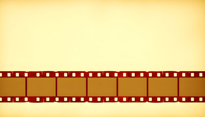 Obraz premium Vintage film strip frame with empty space, old paper paper texture background.