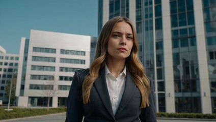 Confident Businesswoman in Urban Setting 