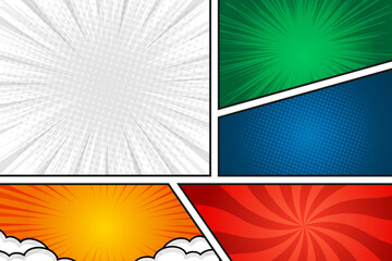 Obraz premium Blank cartoon comic book frame scene background 