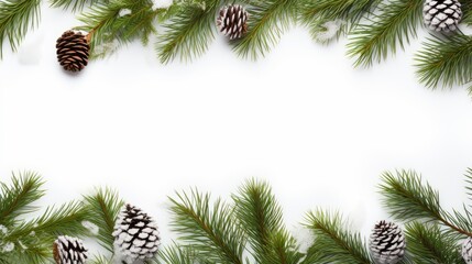 Naklejka premium Christmas branches covered in snow