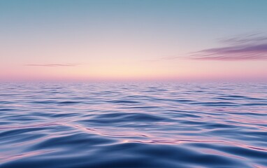Obraz premium A serene seascape at dusk, showcasing gentle waves under a pastel sky.