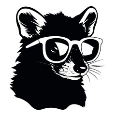 Civet wear sunglasses , Civet mascot vector illustration on white background
