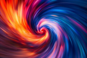 Obraz premium Abstract swirl of red, orange, blue, and purple colors creating a vortex.