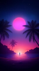 Neon Neon Landscapes Collage