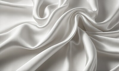 Obraz premium Draped white silk fabric with a luxurious texture