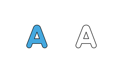 Letter A icon vector set