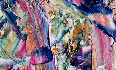 Color texture. Hand drawn oil painting on canvas. Abstract art background. Modern, contemporary art. Colorful canvas. Wall decor background	
