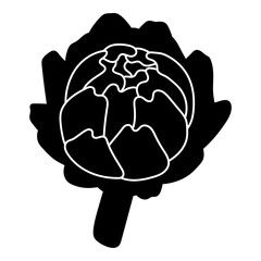 Artichoke silhouette isolated vector hand drawn clipart