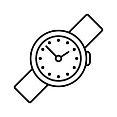 Watch line icon editable stroke hand drawn vector clipart isolated 