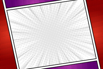 Blank page comic pop art frame background