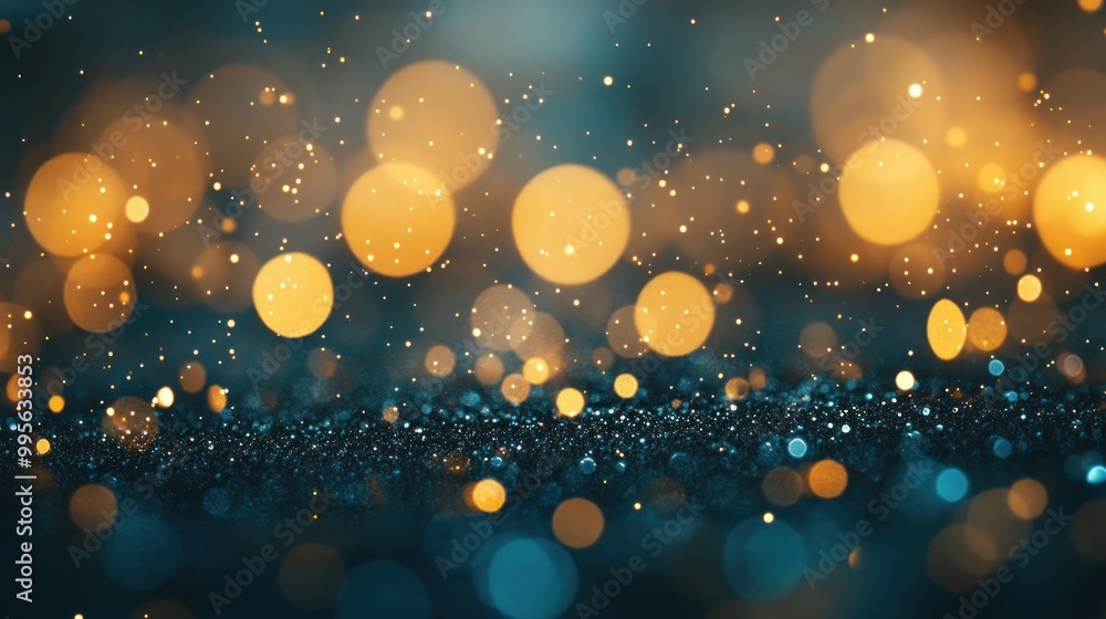 Poster softly illuminated bokeh lights shimmer on a dark surface, adding a magical touch to nighttime festi