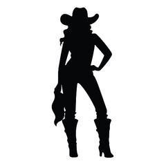 Retro Screen Print   Cowgirl vector Art Illustration