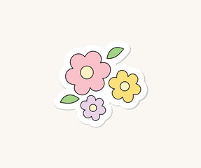 cute flower aesthetic sticker hand drawn illustration