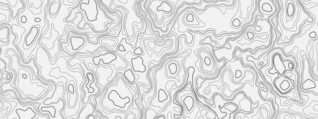 Abstract topographical linier graphics map background. Patterns topographic wavey line map. Vintage outdoors style, Black and white contours stylized height topography lines map. Vector illustration.