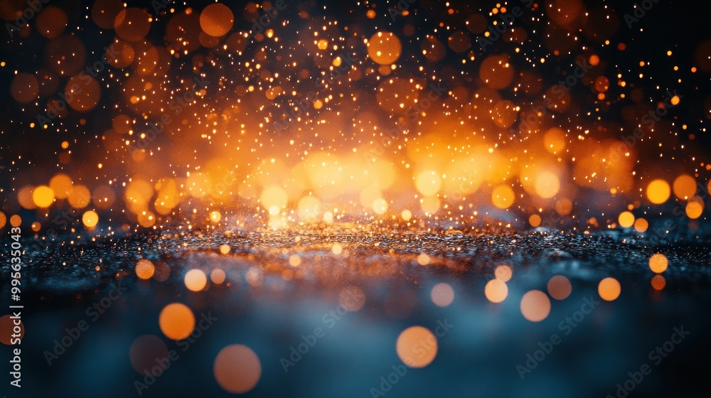 Poster a mesmerizing display of glowing particles creates an enchanting atmosphere, evoking a sense of wond