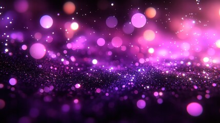 Colorful orbs in shades of purple and pink create an enchanting, ethereal backdrop with a sense of depth and dimension