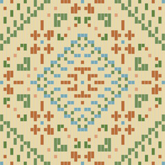 Abstract Ethnic Traditional Dishcloth Knitting Patternfolk Embroidery, Aztec Geometric Ornament Print. Design for Carpet, Wallpaper, Clothing, Wrapping, Fabric