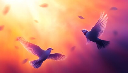 Obraz premium Pastel Ethereal Beauty Birds Eye View