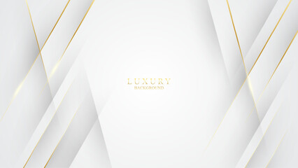 Luxury abstract white background with golden lines