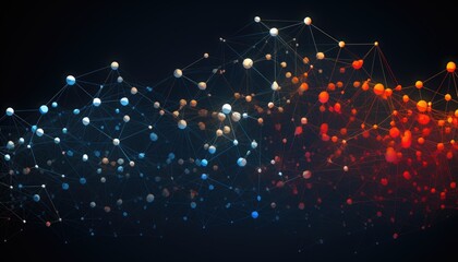 Obraz premium Image of Abstract network with digits