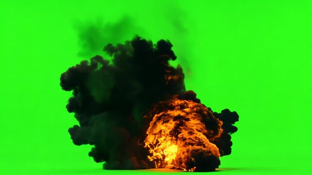 Explosion footage green screen 4k, 3D Animation, Ultra High Definition, 4k video Premium Quality