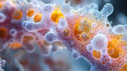 Naklejka premium Close up View of Intestinal Epithelium Showing Water Soluble Vitamin Absorption Through Passive Diffusion