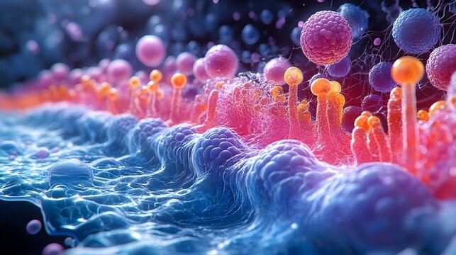 Diagram Showing Transporter Proteins Role in Absorbing Water Soluble Molecules Across Intestinal Membrane